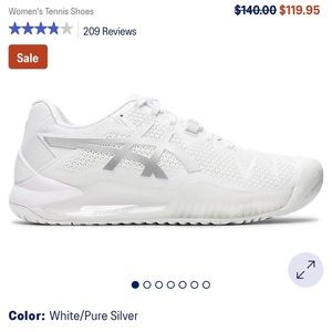 White ASICS gel-resolution 8 women’s tennis shoes size 10